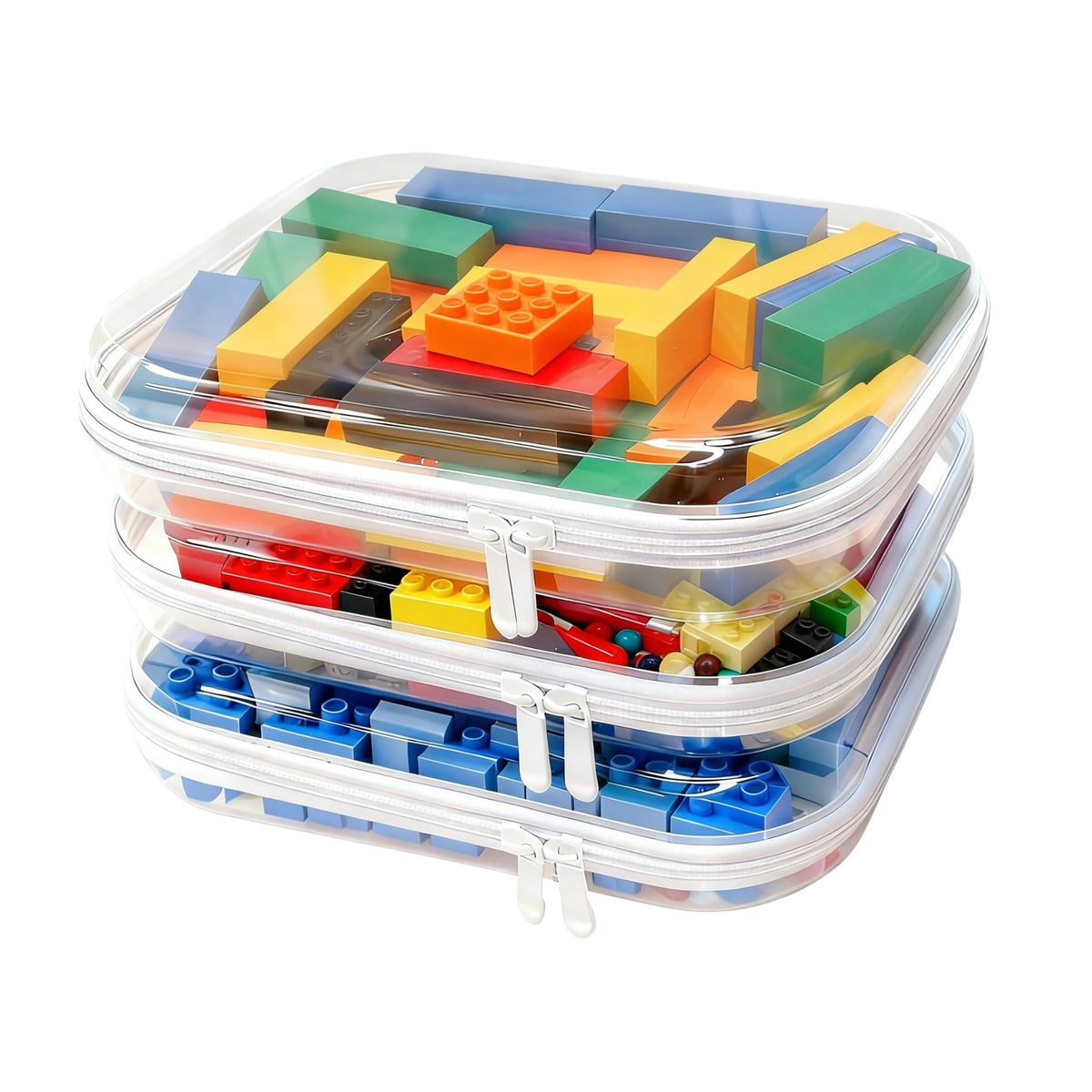 Viphope estuche duro transparente tres piezas, ideal para viajar y organizar cosméticos.