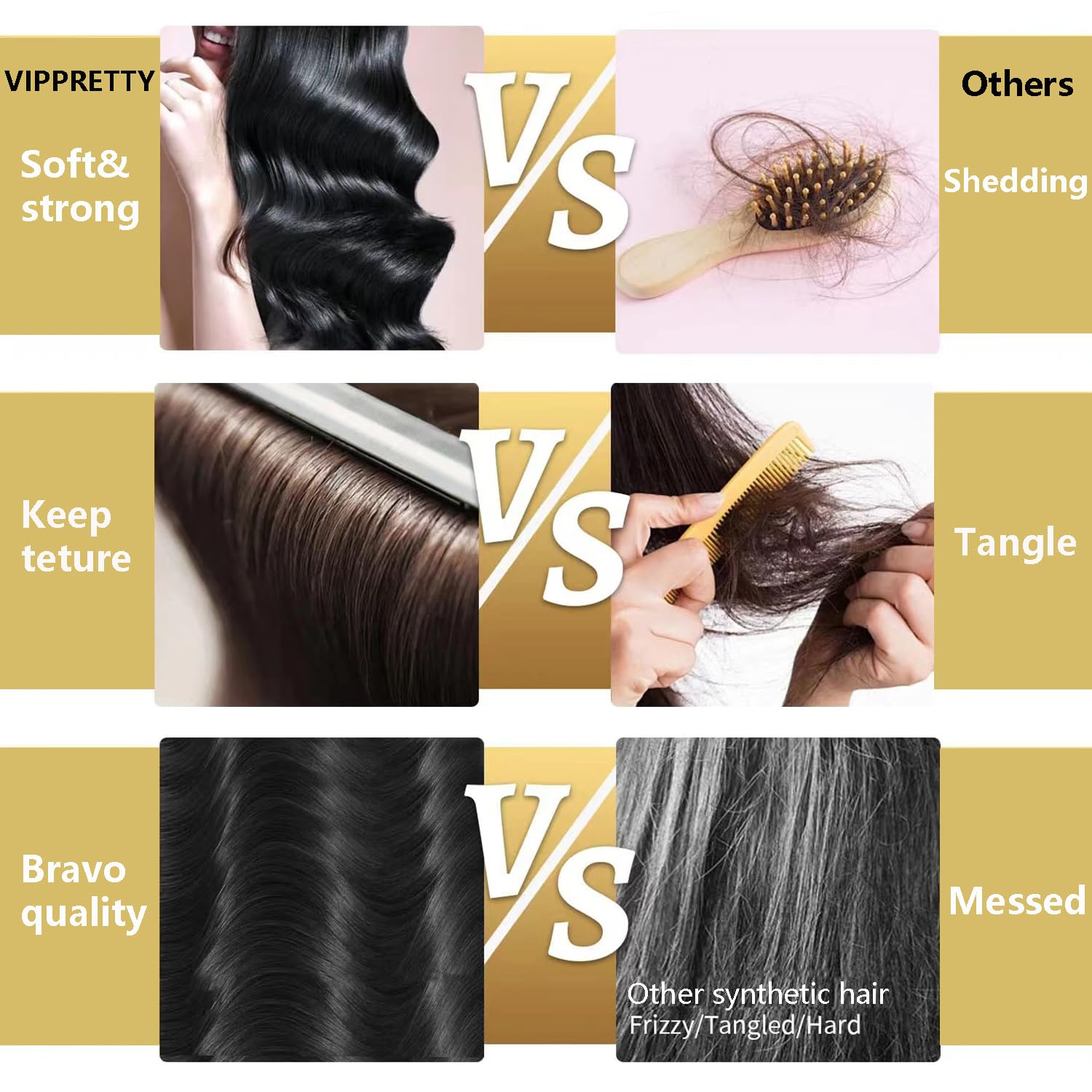 VIPPRETTY instrucciones de lavado y cuidado para mantener el cabello.