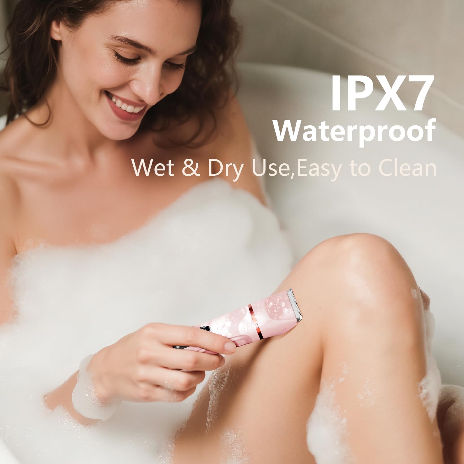 Virelle IPX7 resistente al agua para uso en ducha.
