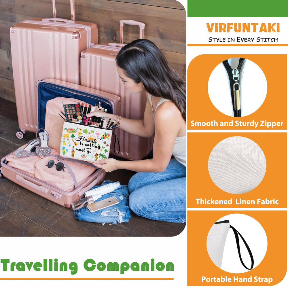 Virfuntaki bolsa Hawaii de 25cm x 18cm x 5cm para cosméticos.