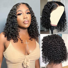 Virginess wig cabello humano sin pegamento, bob rizos profundos, 10 pulgadas, uso fácil.