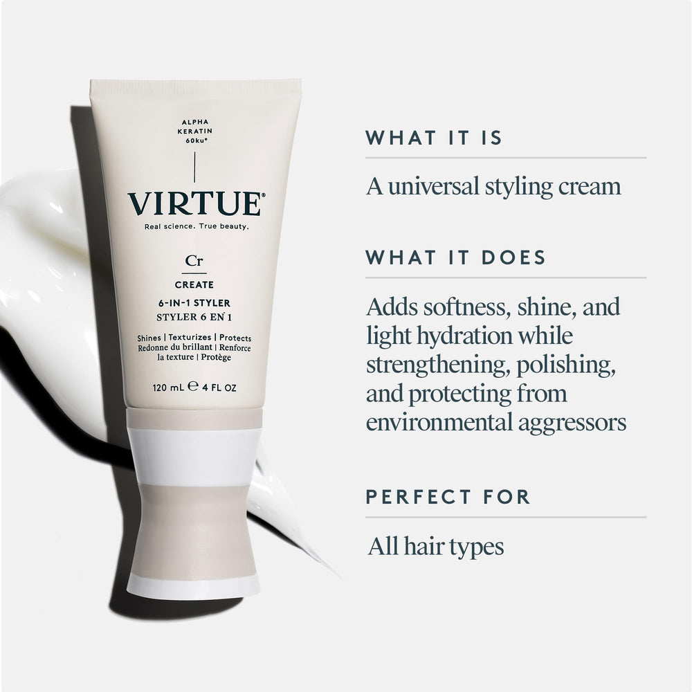 VIRTUE 6-en-1 Styler para todo tipo de cabello, look versátil.
