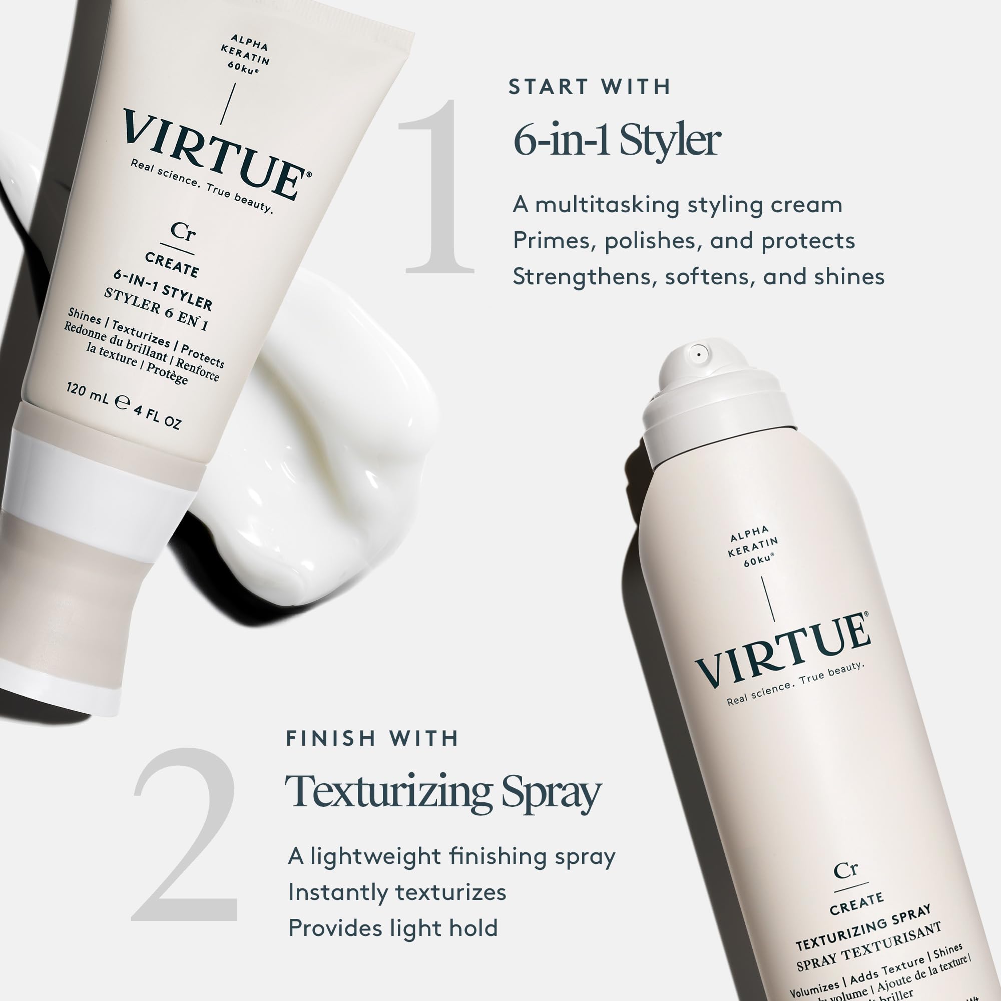 VIRTUE cheveux volume et mouvement après usage