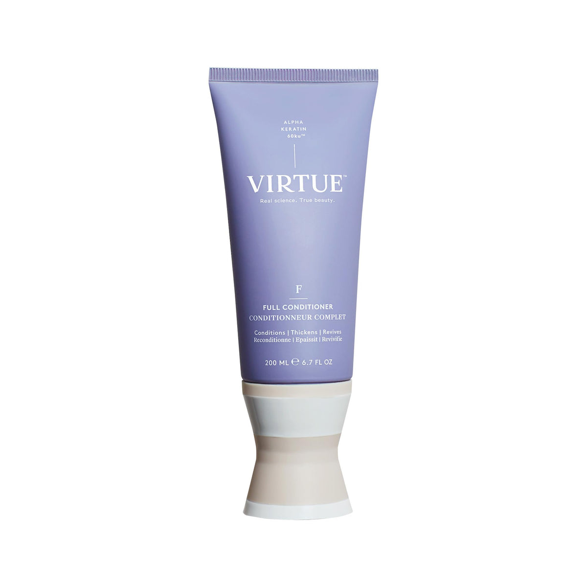 Acondicionador VIRTUE Completo, bote: volumen ligero sin peso.