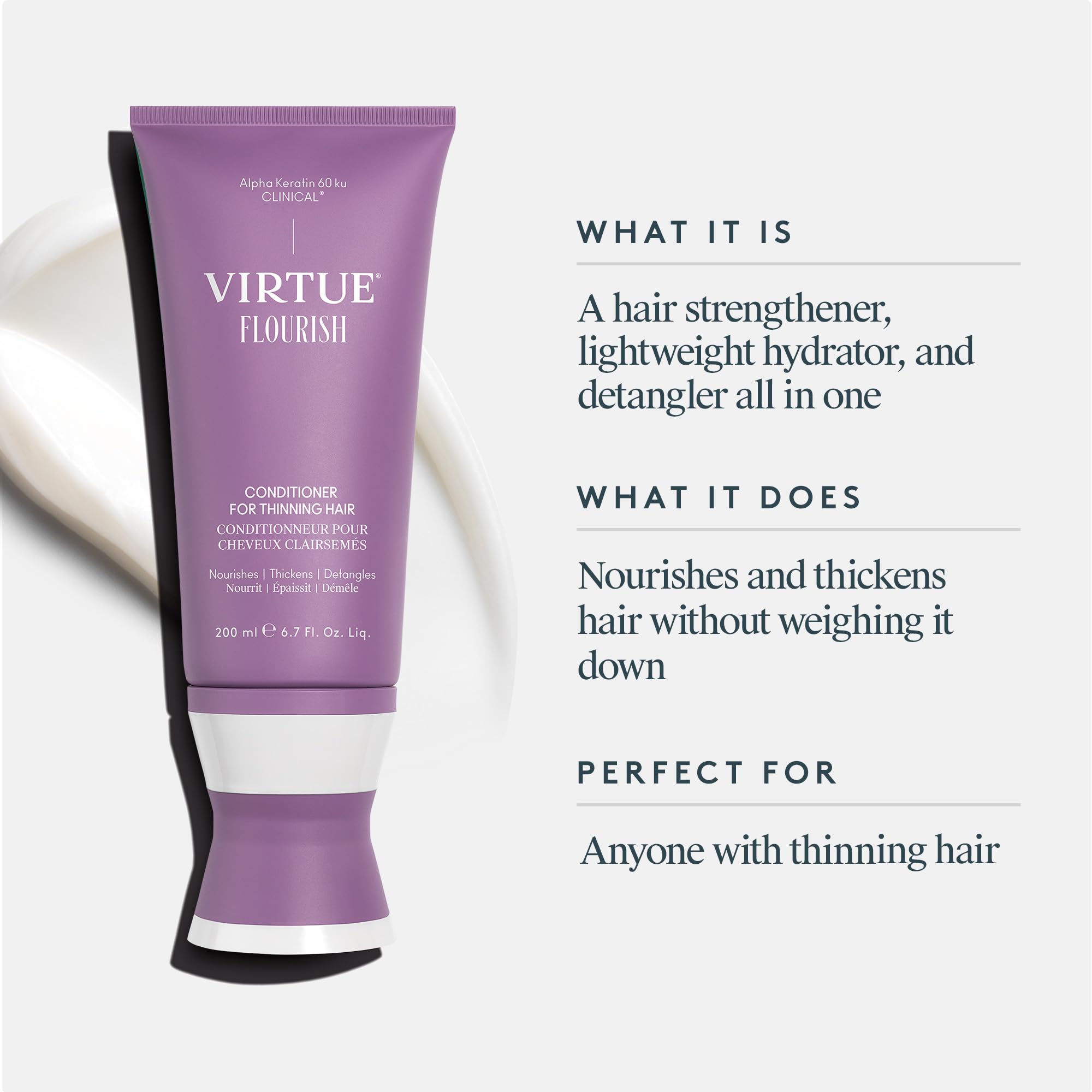 Cabello teñido luce suave gracias a Virtue Flourish.