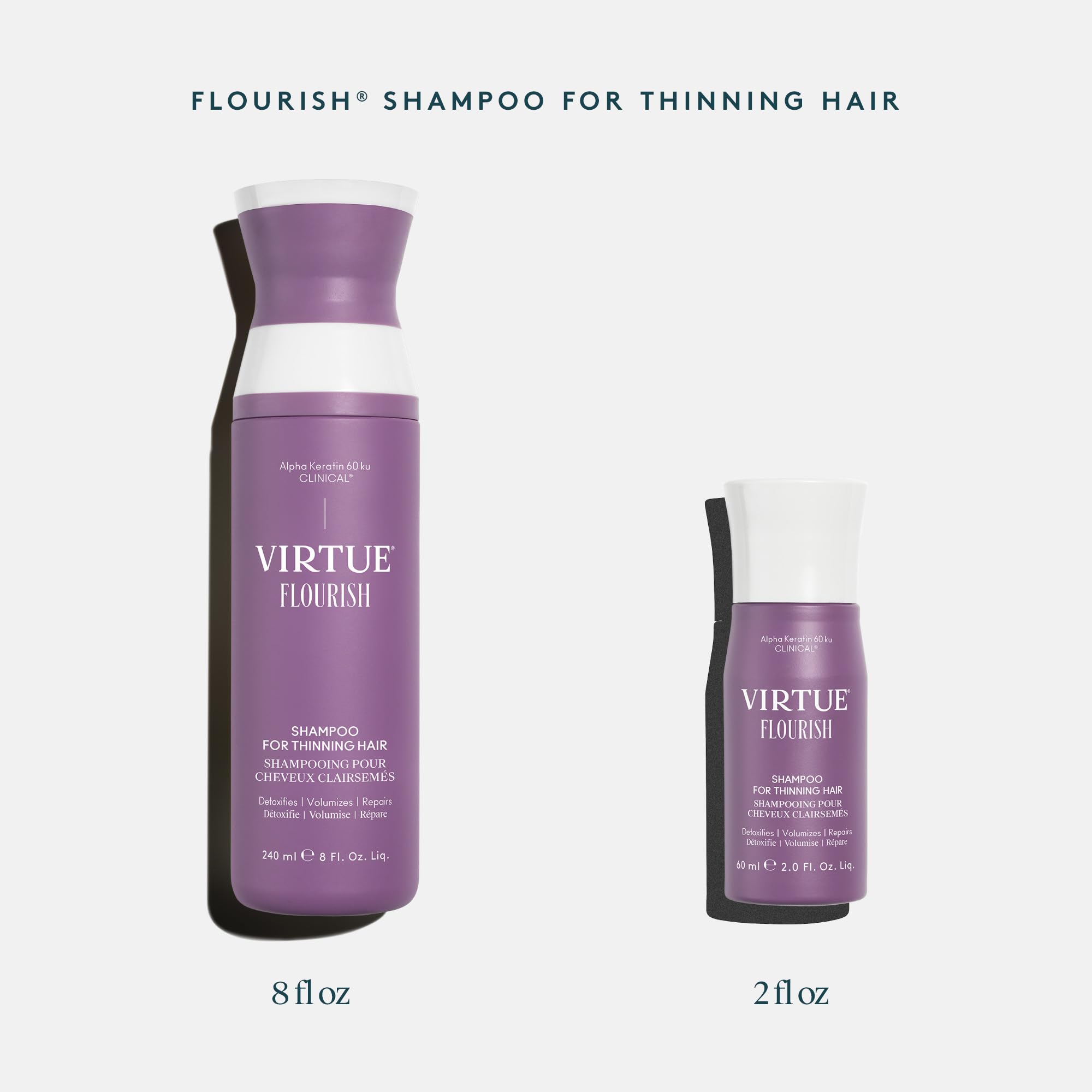 Virtue Flourish Shampoo, cuidado del cuero cabelludo para cabello que se adelgaza