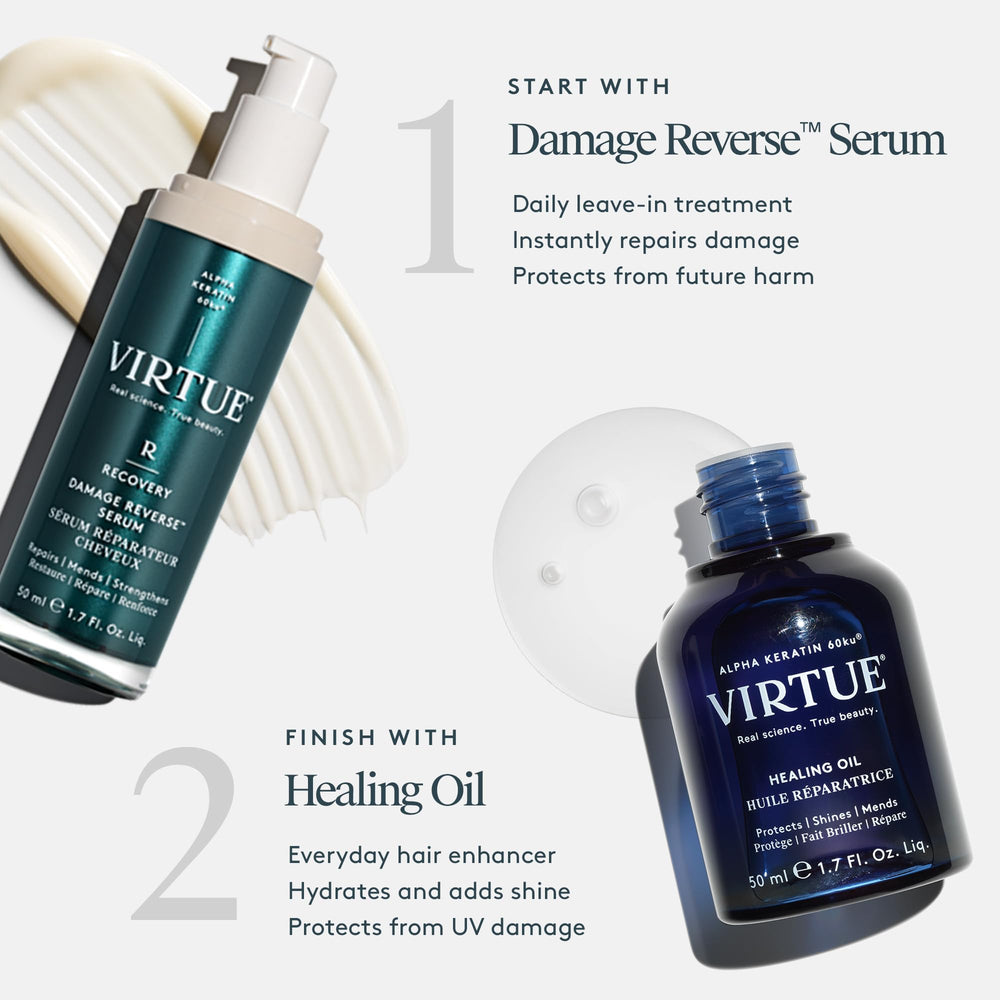 VIRTUE Healing Oil es apto para cabello teñido y tratado químicamente.