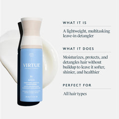 VIRTUE Purificante Spray controla el frizz y aporta brillo suave.