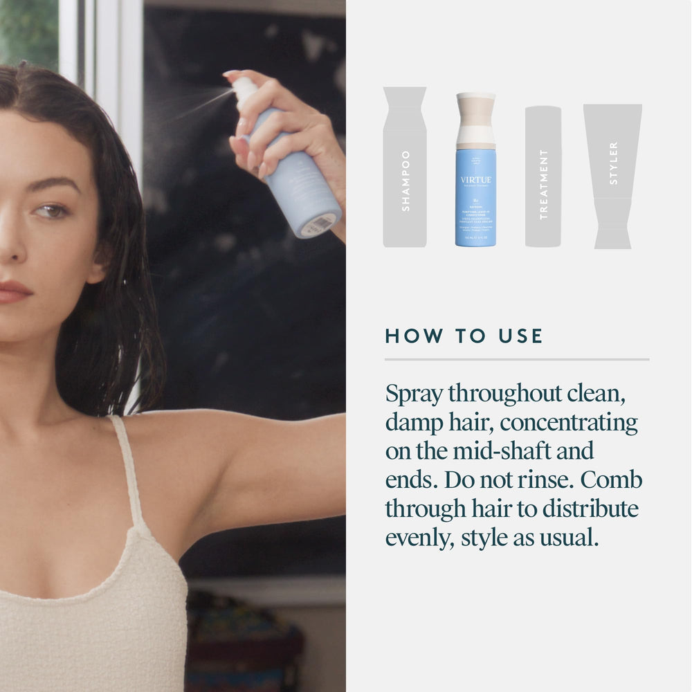 VIRTUE Purificante Spray es ideal para cabello fino y medio.