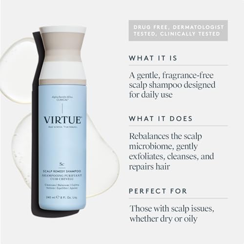 Espuma ligera de Virtue Scalp Remedy Shampoo para limpieza suave