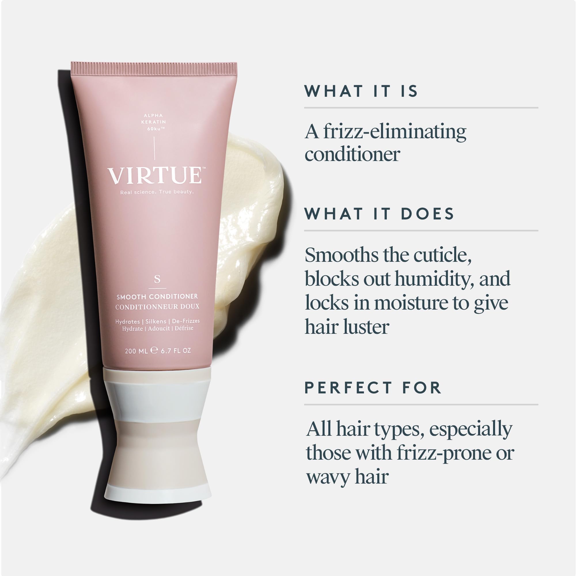 Brillo saludable que realza el cabello con Virtue Smooth.