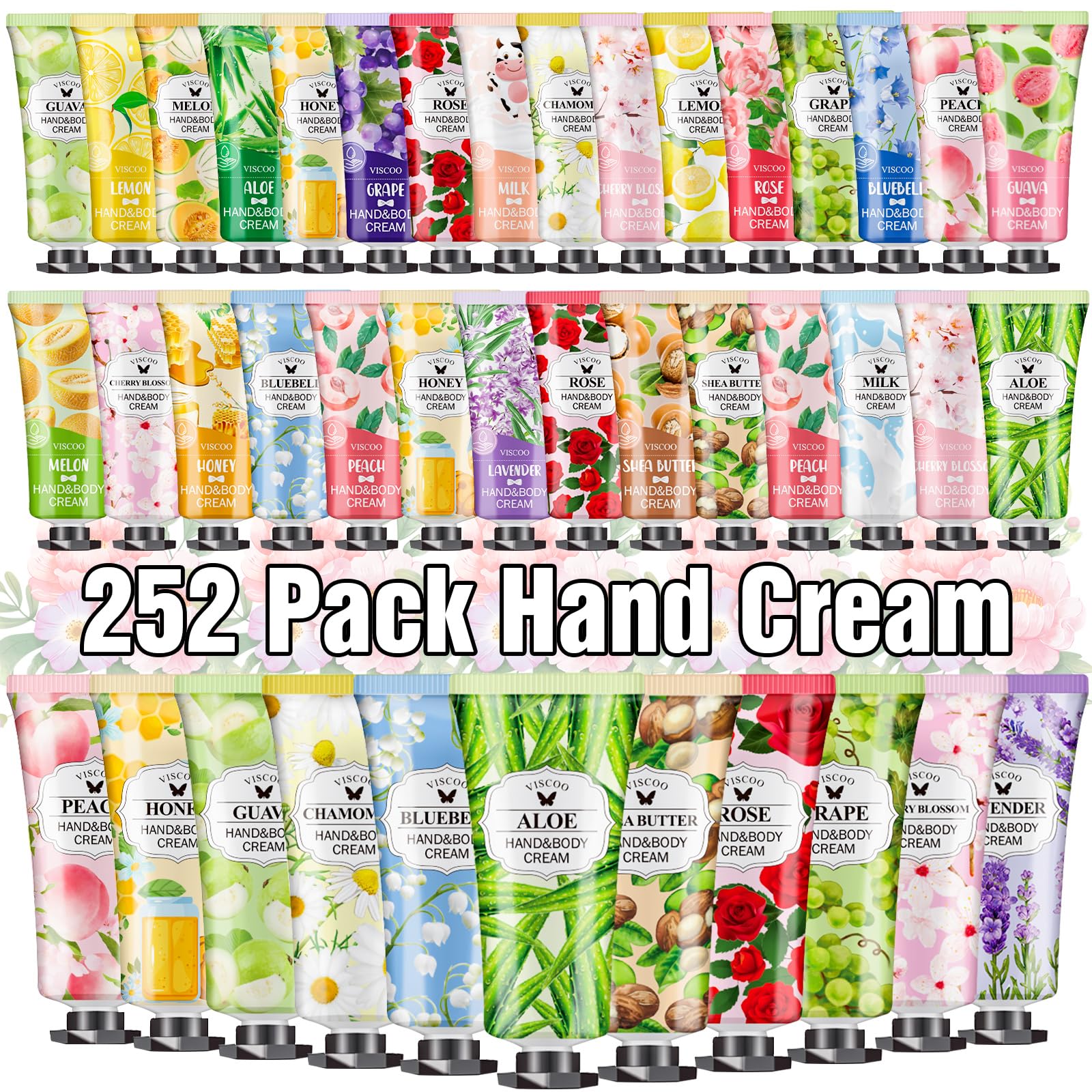 Viscoo 252 pack crema de manos rosa, hidratación suave para uso diario.