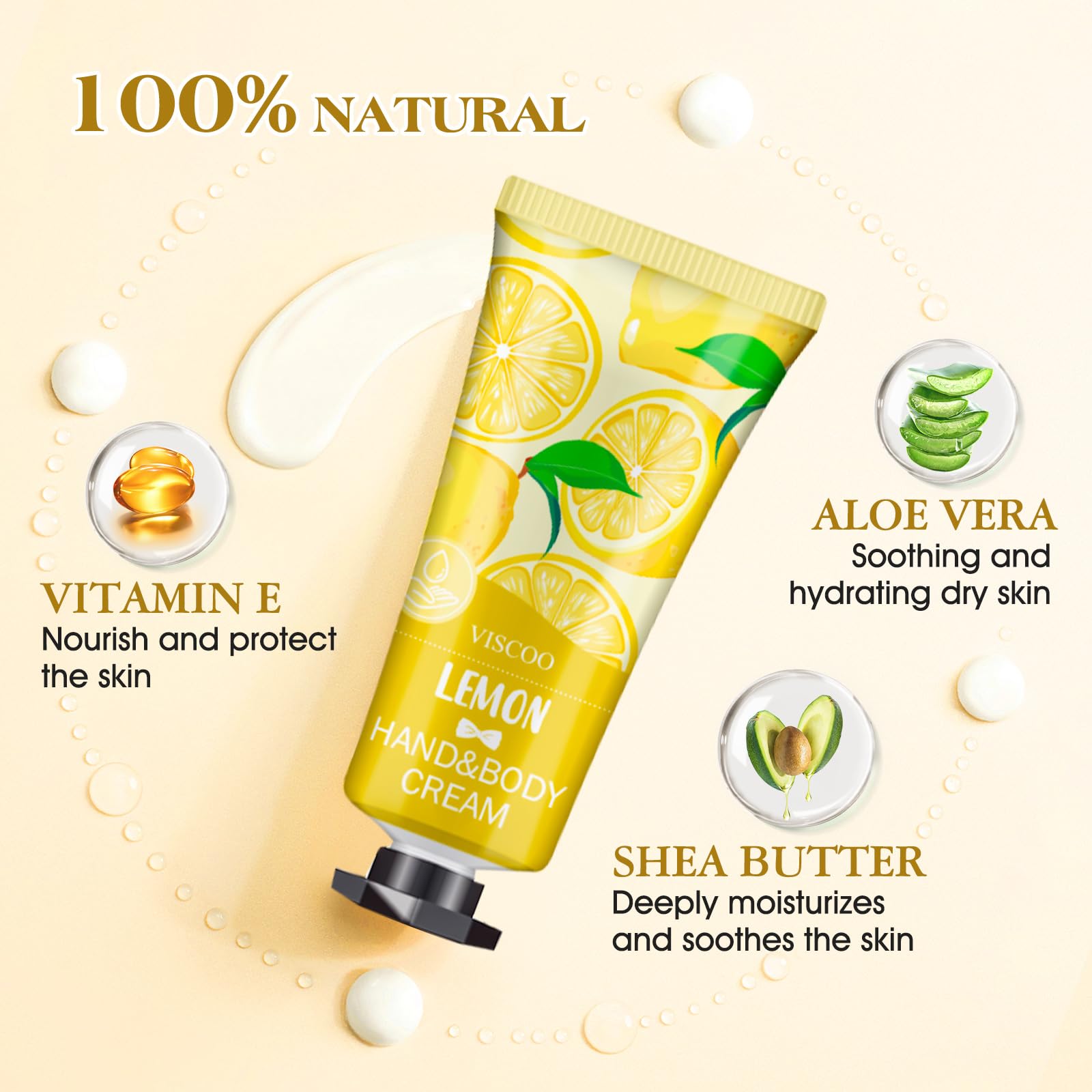 Viscoo crema de manos lavanda, absorción rápida para días activos.