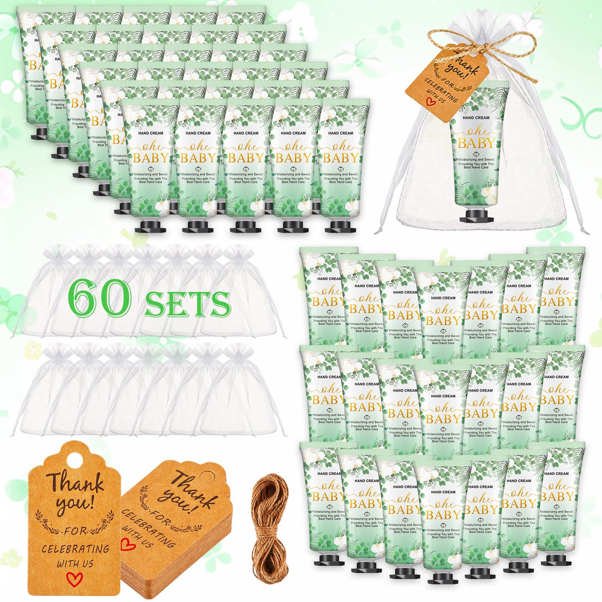 Viscoo Oh Baby crème mains voyage, ensemble de 60, parfait pour offrir à la baby shower.