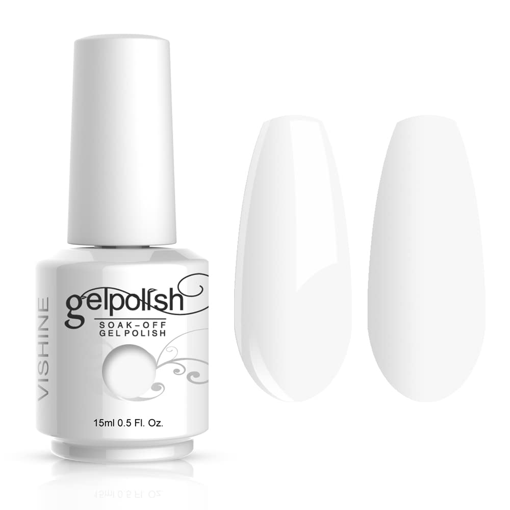 Vishine Gelpolish blanco puro: botella ideal para manicura profesional