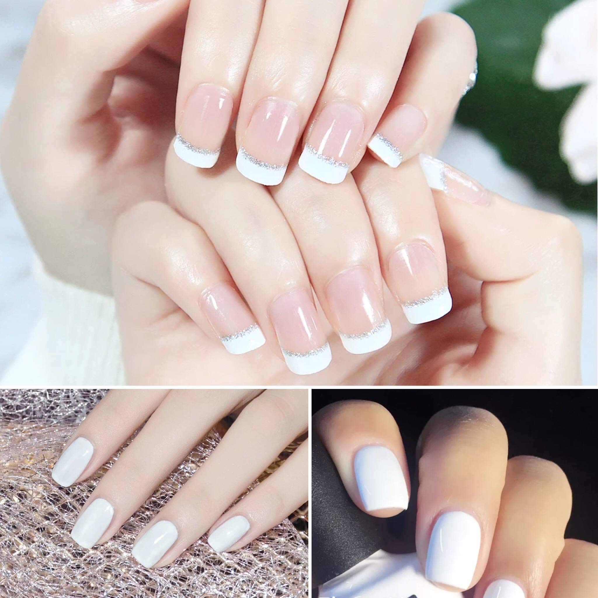 Look francés con Vishine Gelpolish blanco puro