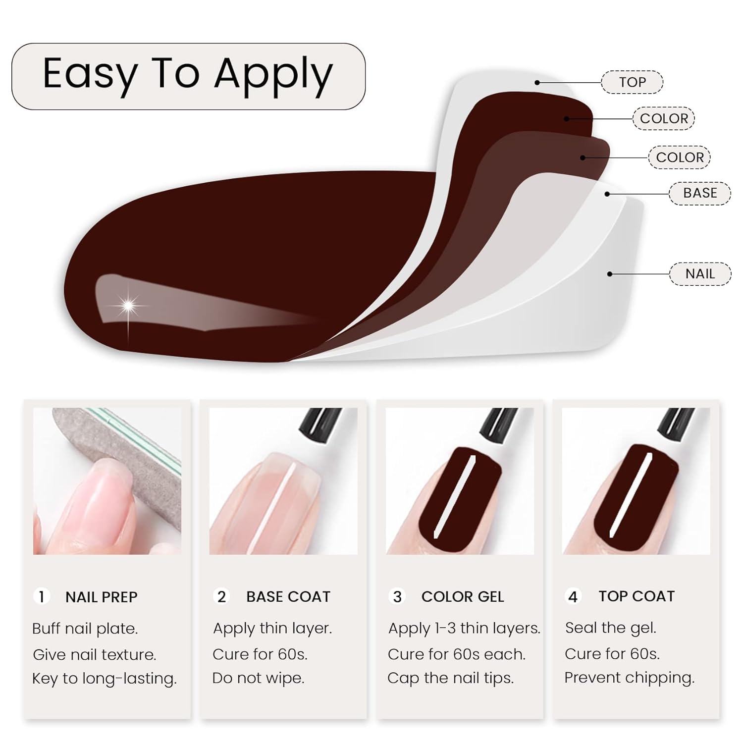 Textura flexible de Vishine Gelpolish mantiene brillo y color.