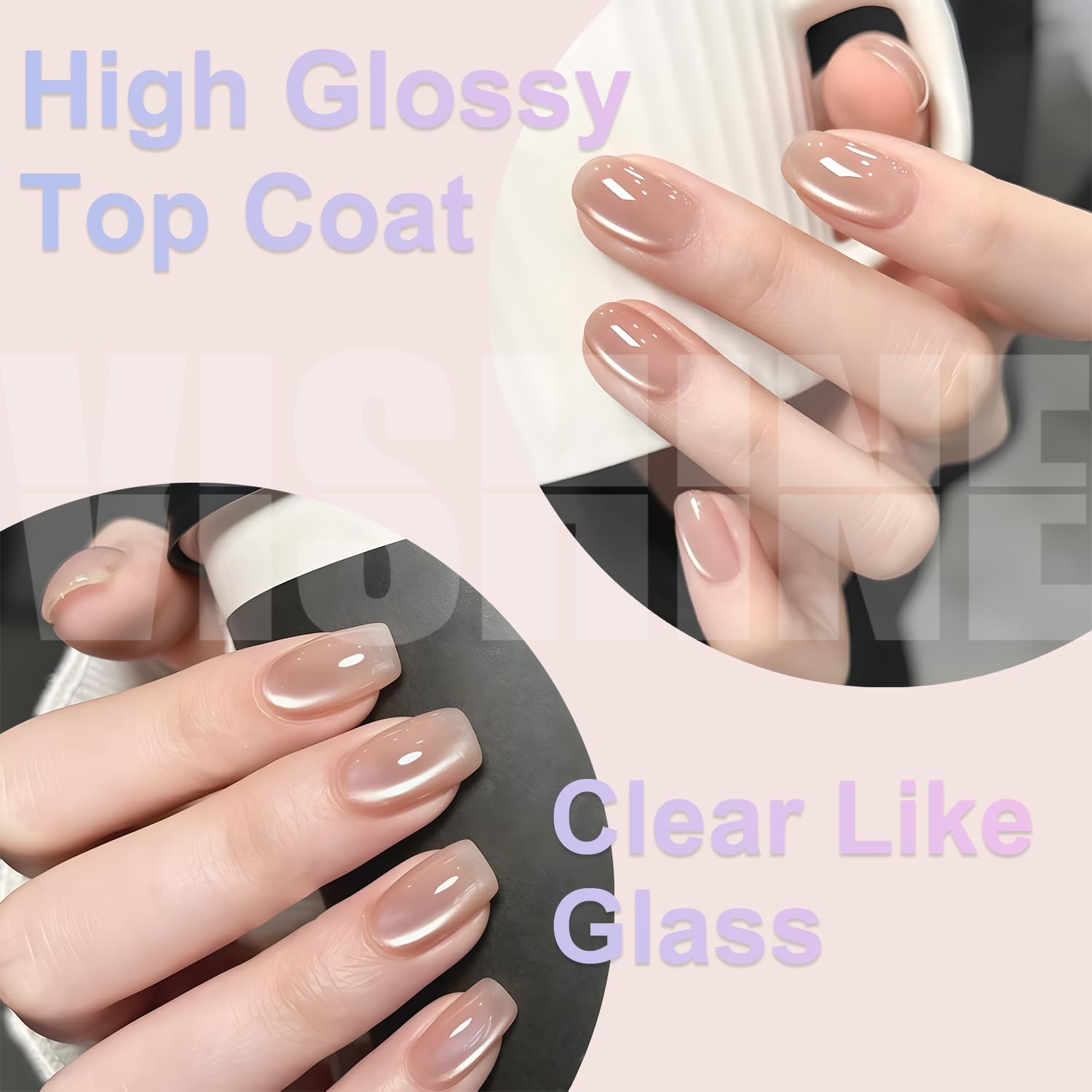 Vishine Top Coat compatibilidad con polvos uñas: funciona con múltiples estilos.