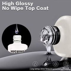 Vishine Top Coat secado rápido LED: uñas listas al instante.