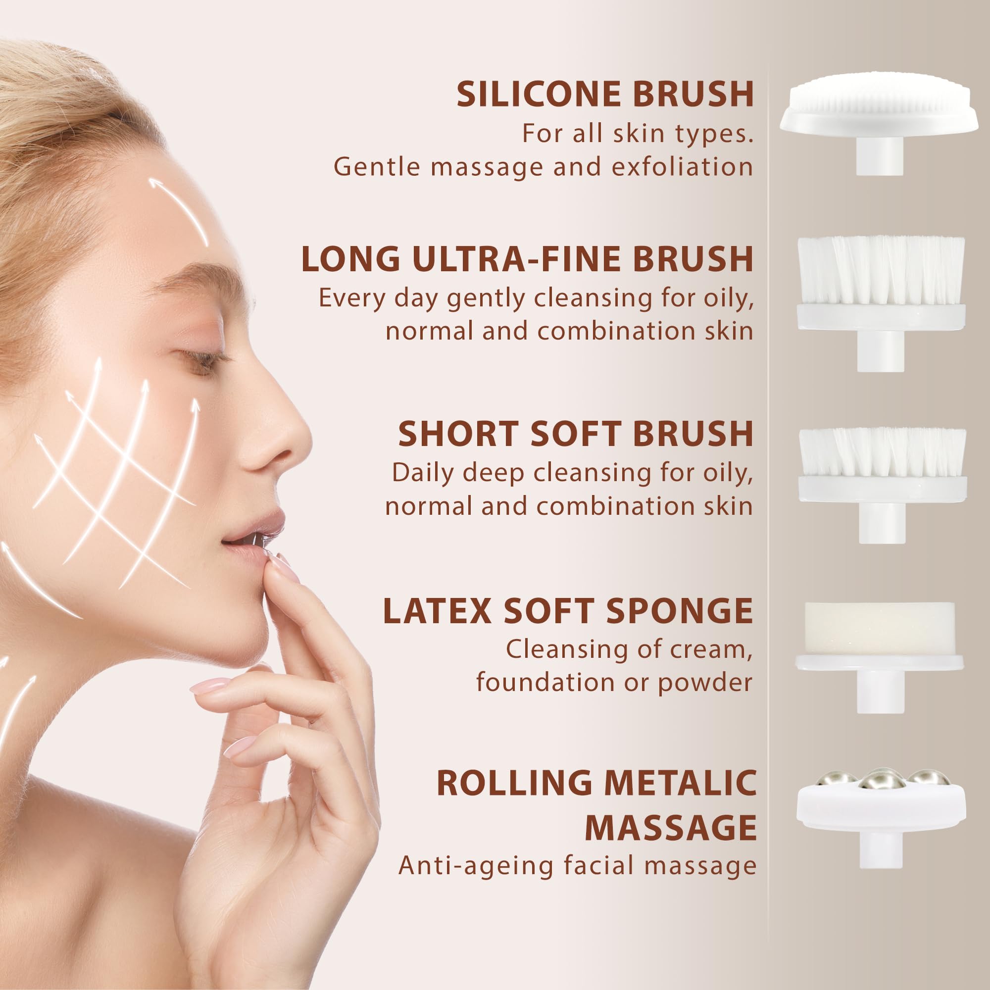 Visofo limpiador facial, dos velocidades, limpia piel grasa con mayor control.