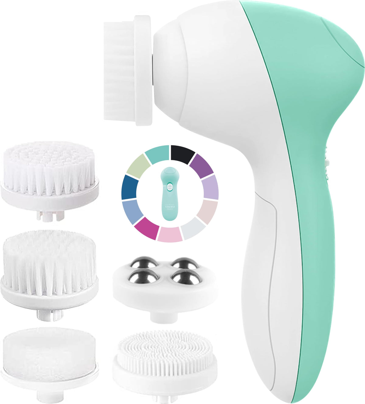 Visofo limpiador facial con rotación 360, ideal para una piel más limpia en casa.