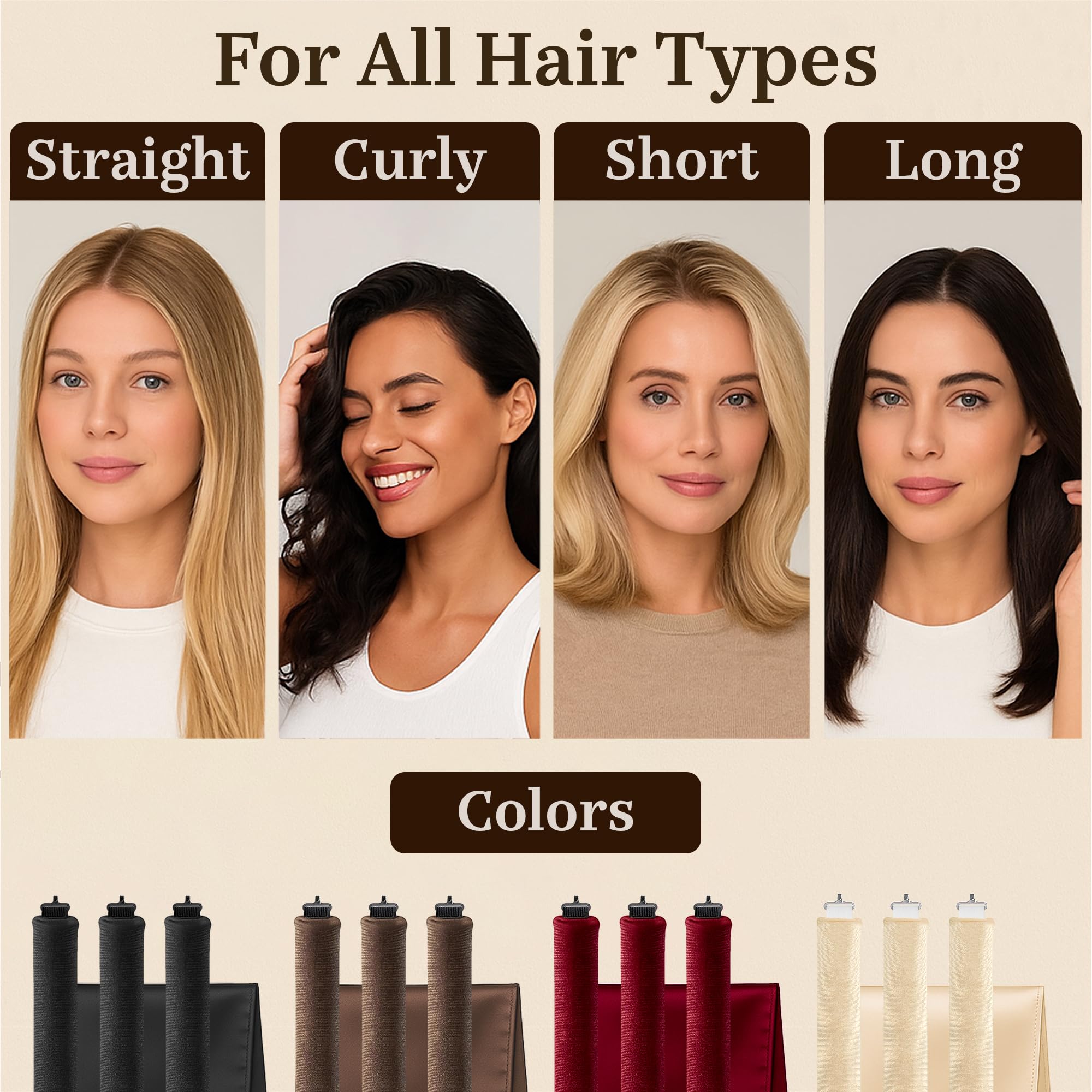 Visofo rodillos con ajuste seguro para cabello grueso o fino.