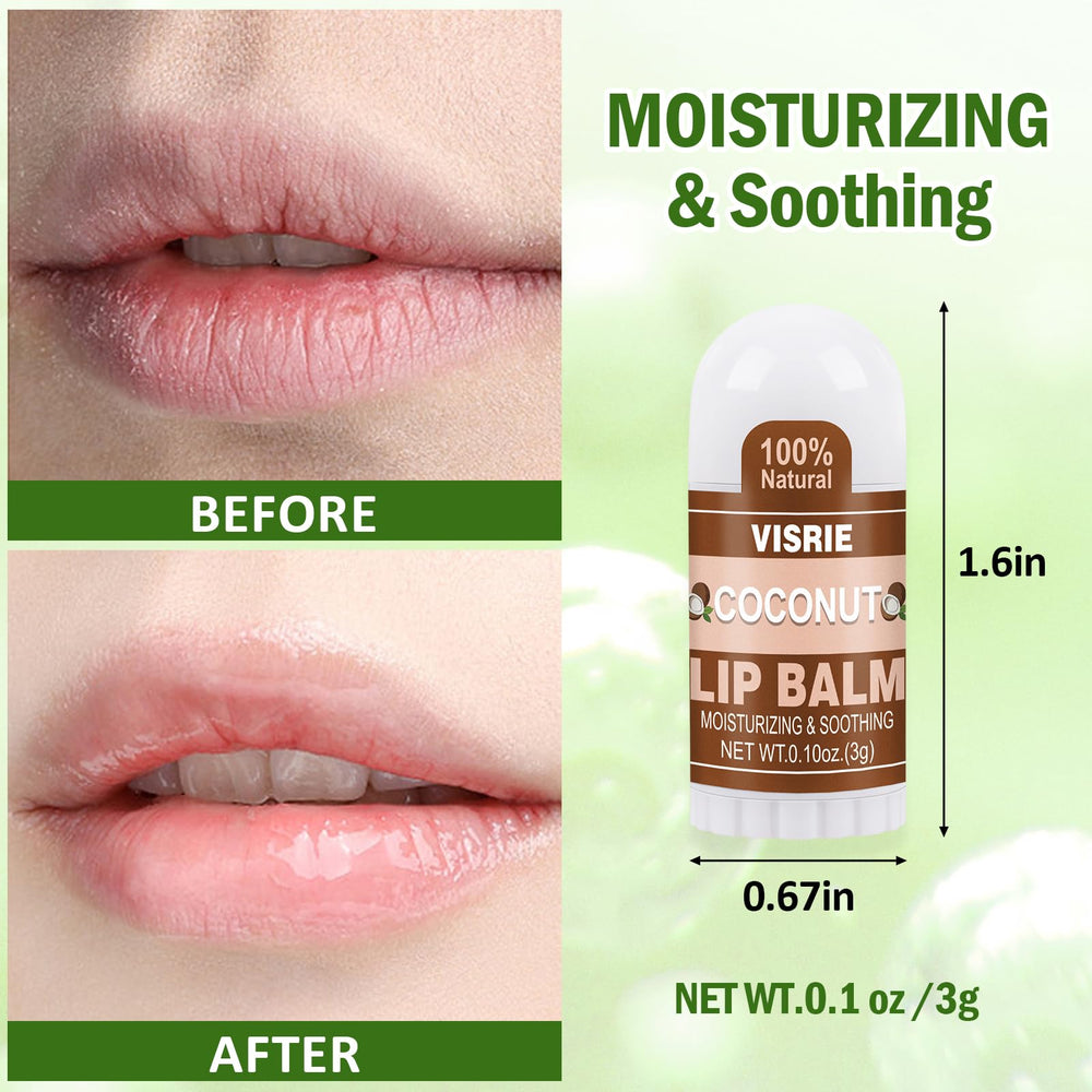 VISRIE bálsamo labial coco: aceite natural para labios nutridos y confortables.