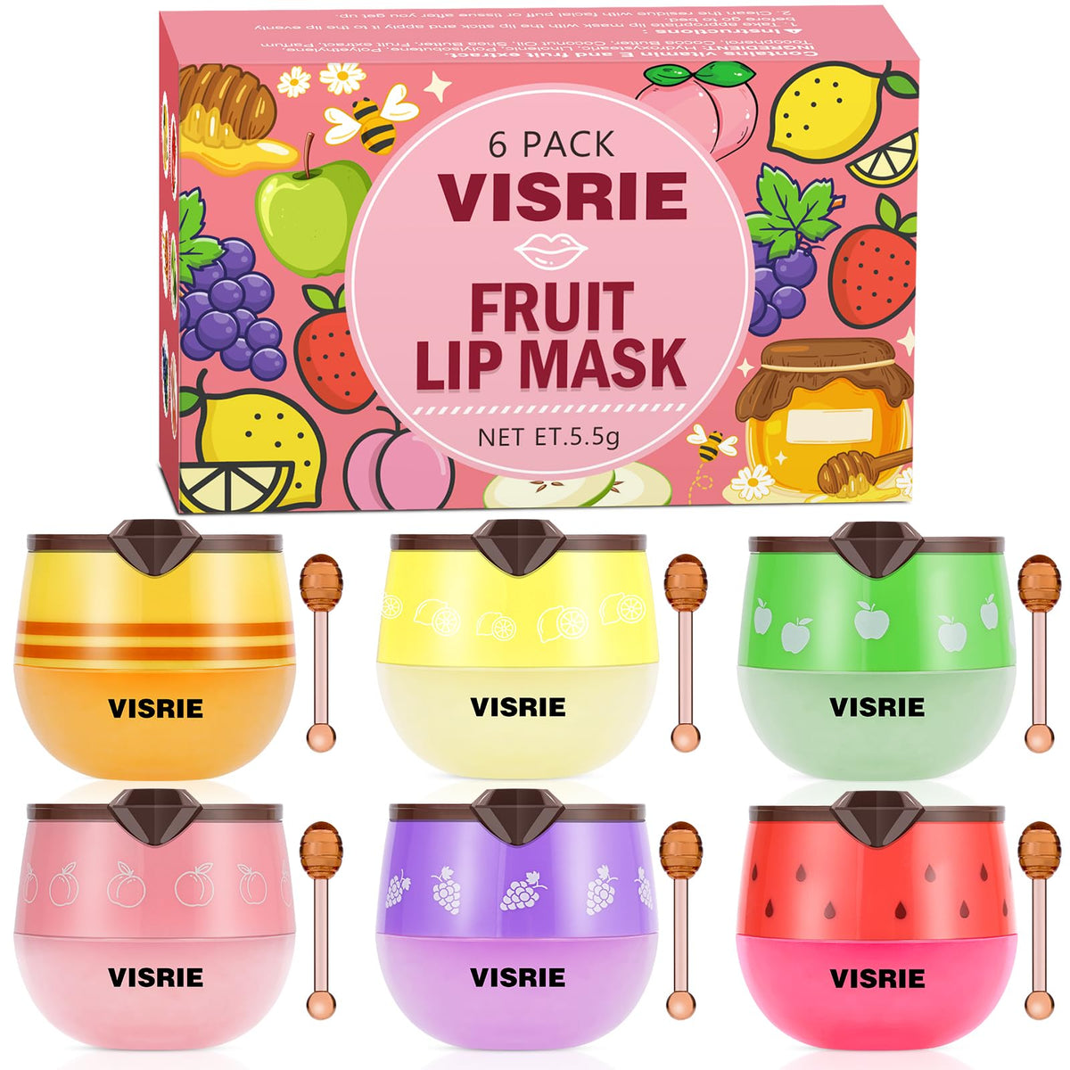 VISRIE bálsamo labial miel pot, cuidado nocturno para labios secos