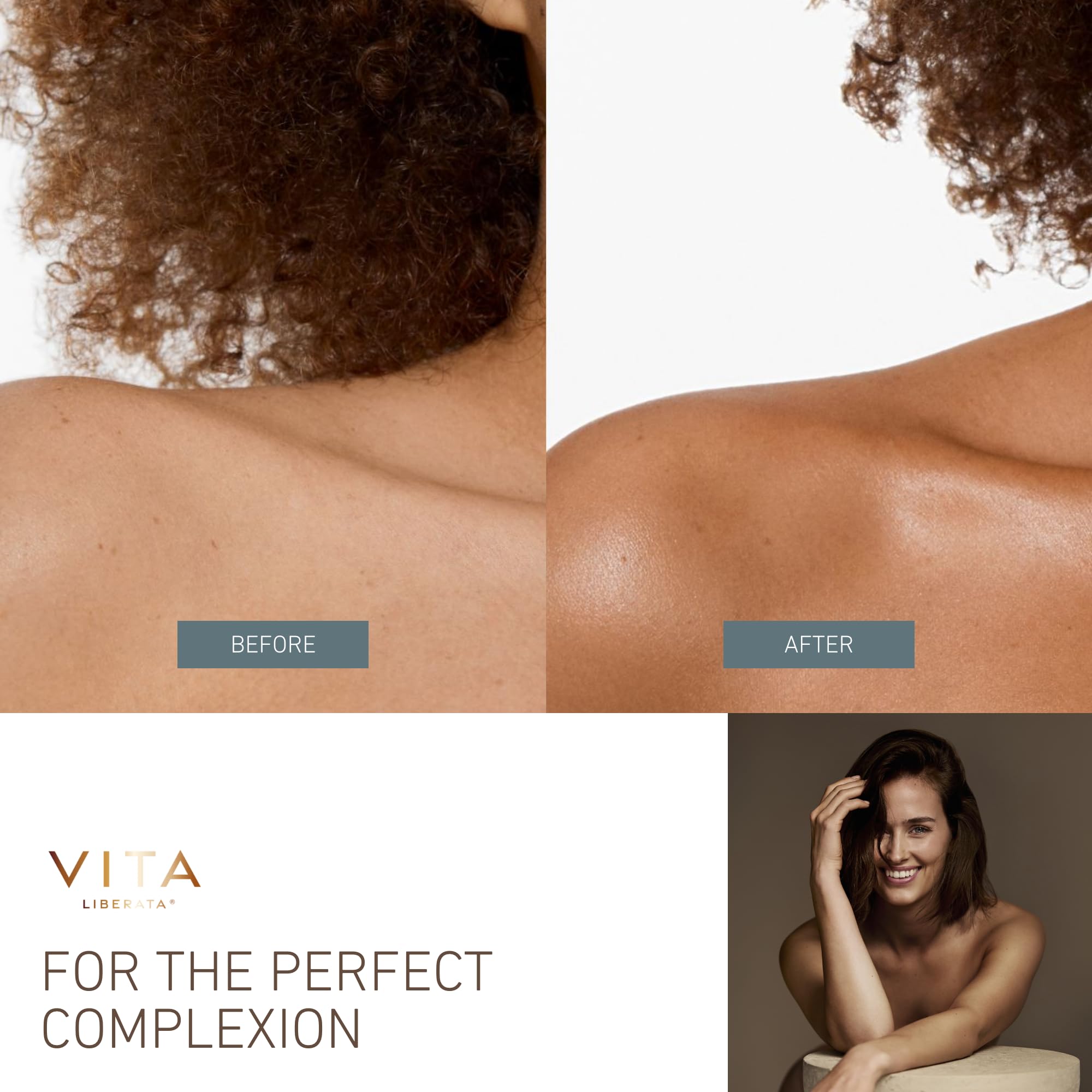 Vita Liberata Body Blur con glicerina orgánica y manteca de karité para hidratar.