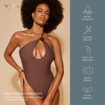 Vita Liberata Body Blur se seca rápido para retoques discretos.