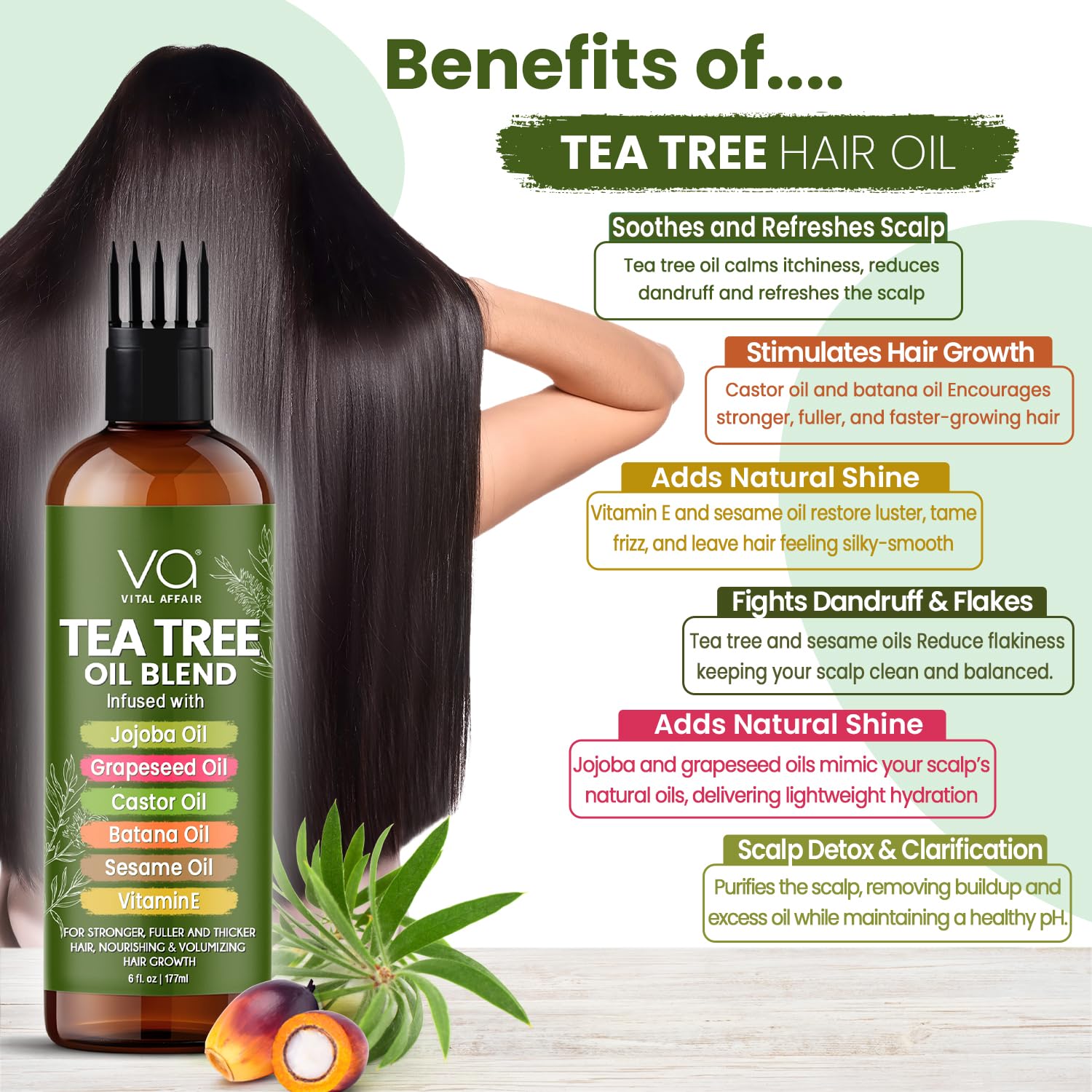 VITAL AFFAIR Aceite árbol de té, cabello hidratación profunda y suavidad