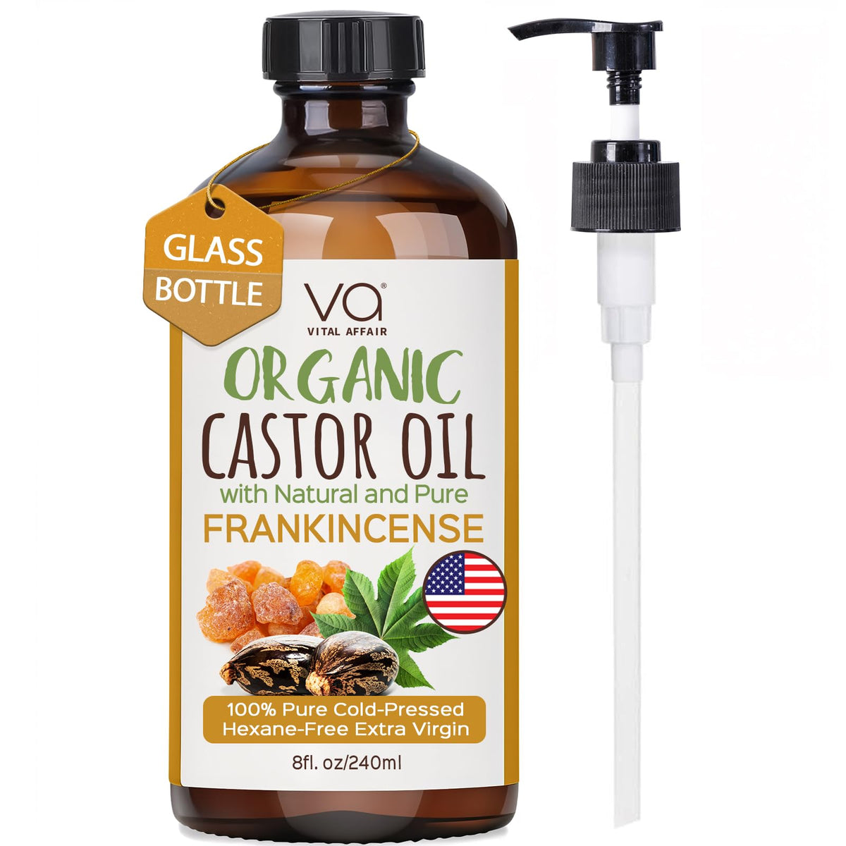 VITAL AFFAIR aceite ricino-frasco-de-vidrio para cabello suave y brillo