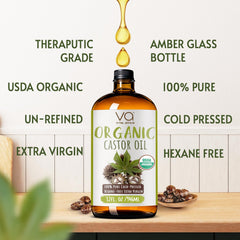 VITAL AFFAIR aceite de ricino orgánico prensado en frío para cabello suave.