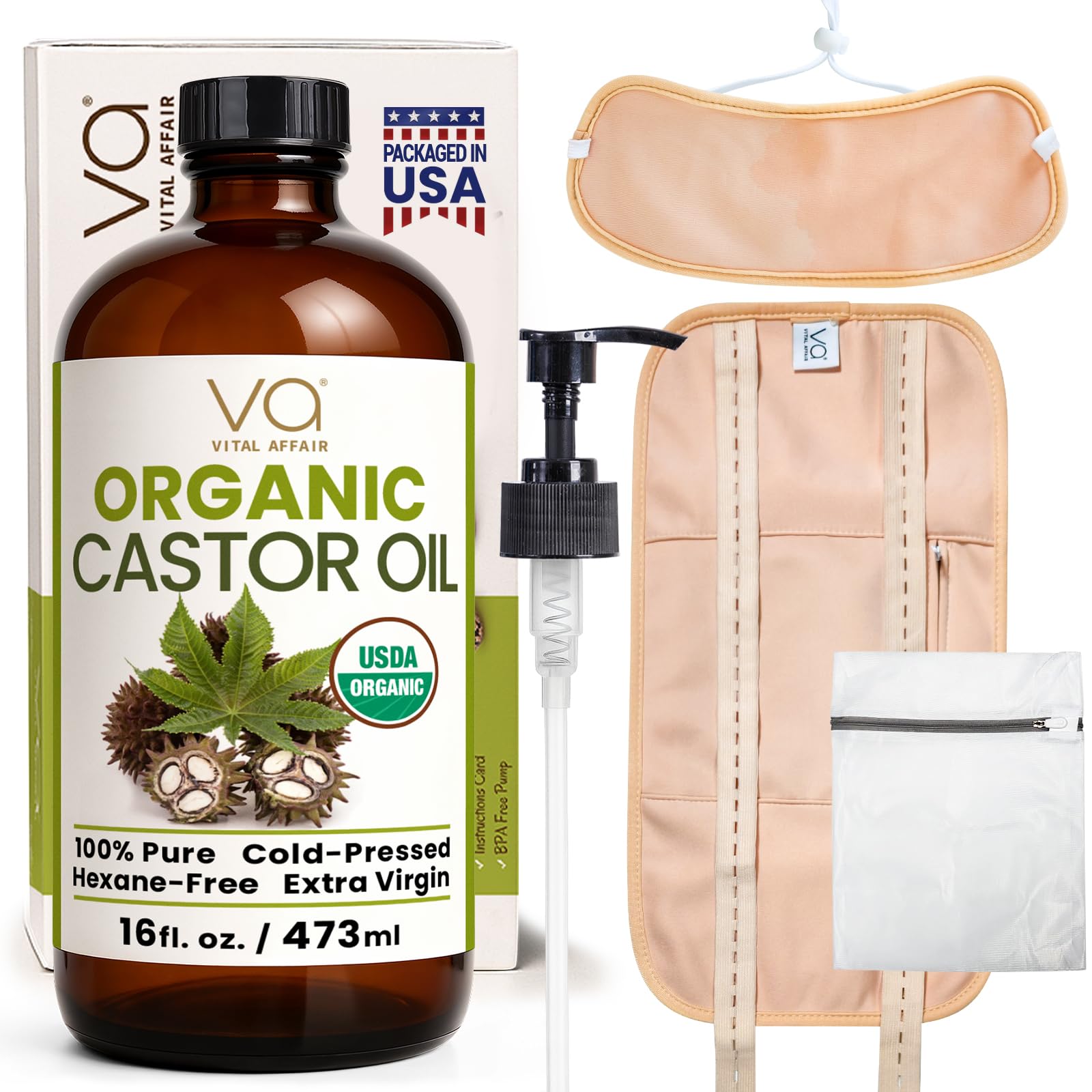 VITAL AFFAIR Aceite de ricino en botella ámbar para uso cosmético suave