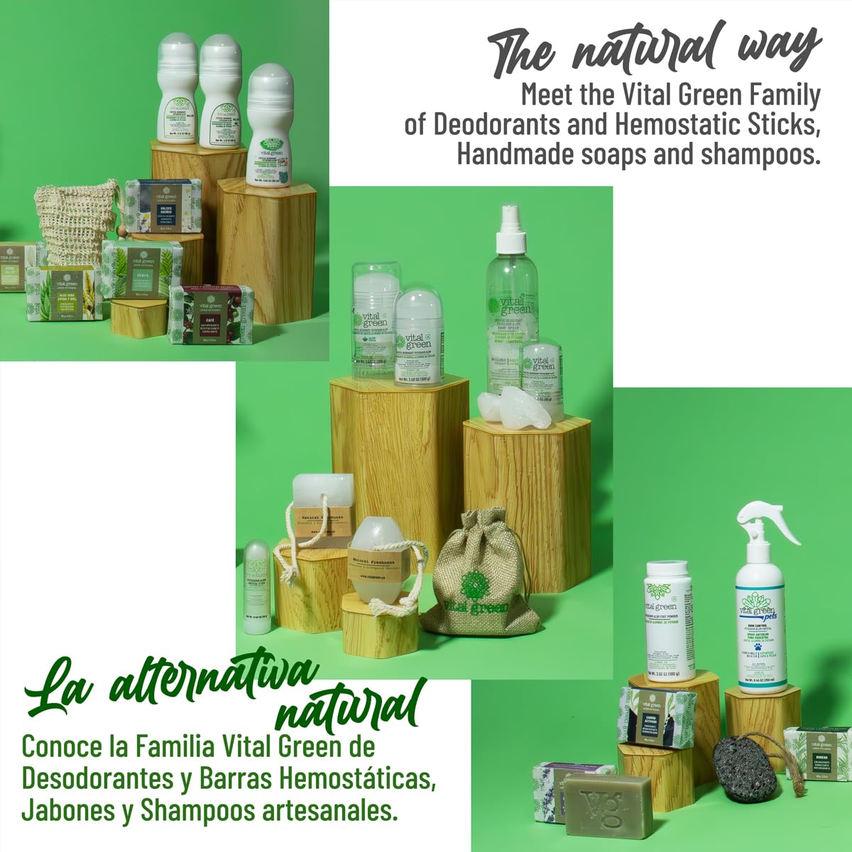 Vital Green envase cristal: diseño sostenible y cómodo de usar.
