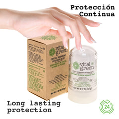 Vital Green proteccion 24 horas: mantiene frescura mineral durante todo el dia.
