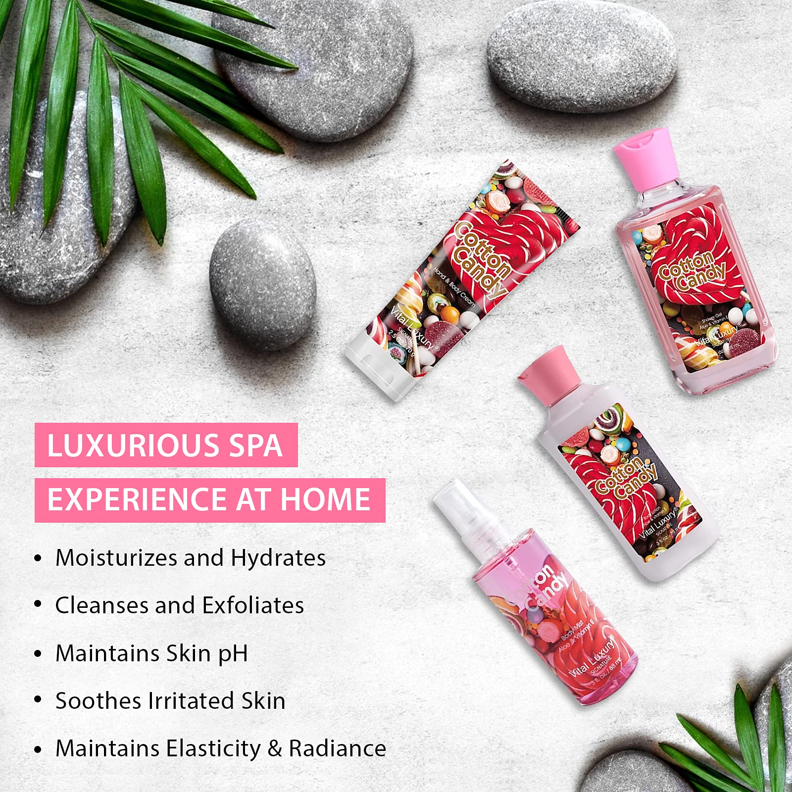 Vital Luxury set regalo baño y piel algodon de azucar
