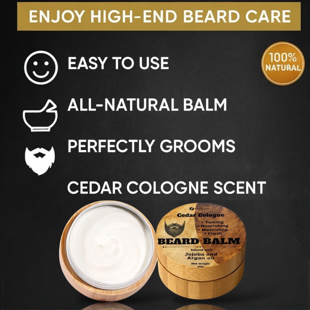 Bálsamo VITALSKINOIL con aroma a cedro, perfume sutil y duradero.