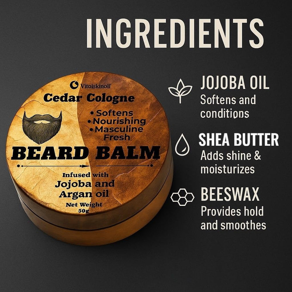 Bálsamo VITALSKINOIL para uso diario, cuidado masculino de la barba.