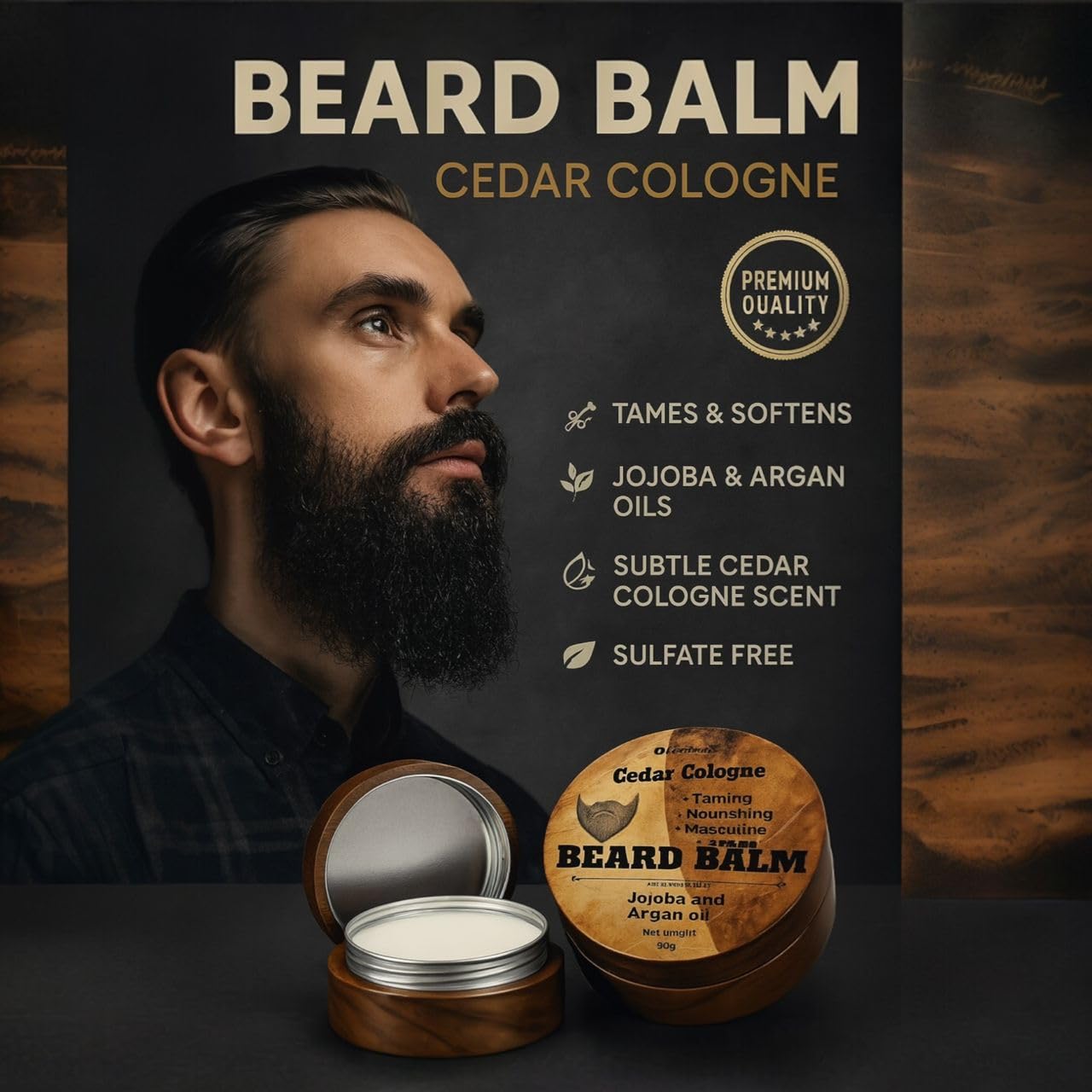 Bálsamo VITALSKINOIL para barba masculina, mejora la manejabilidad del vello.