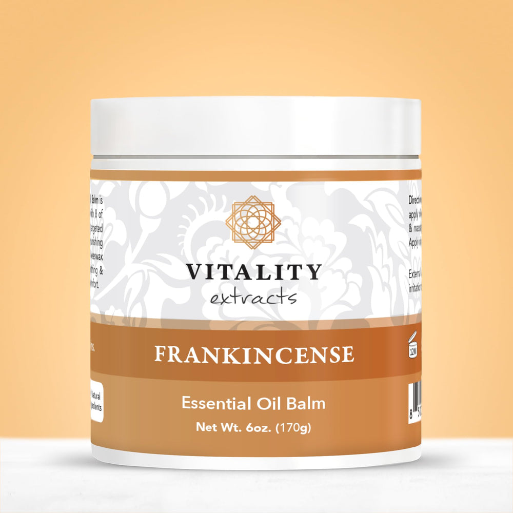 Vitality bálsamo de incienso, envase práctico para uso diario.