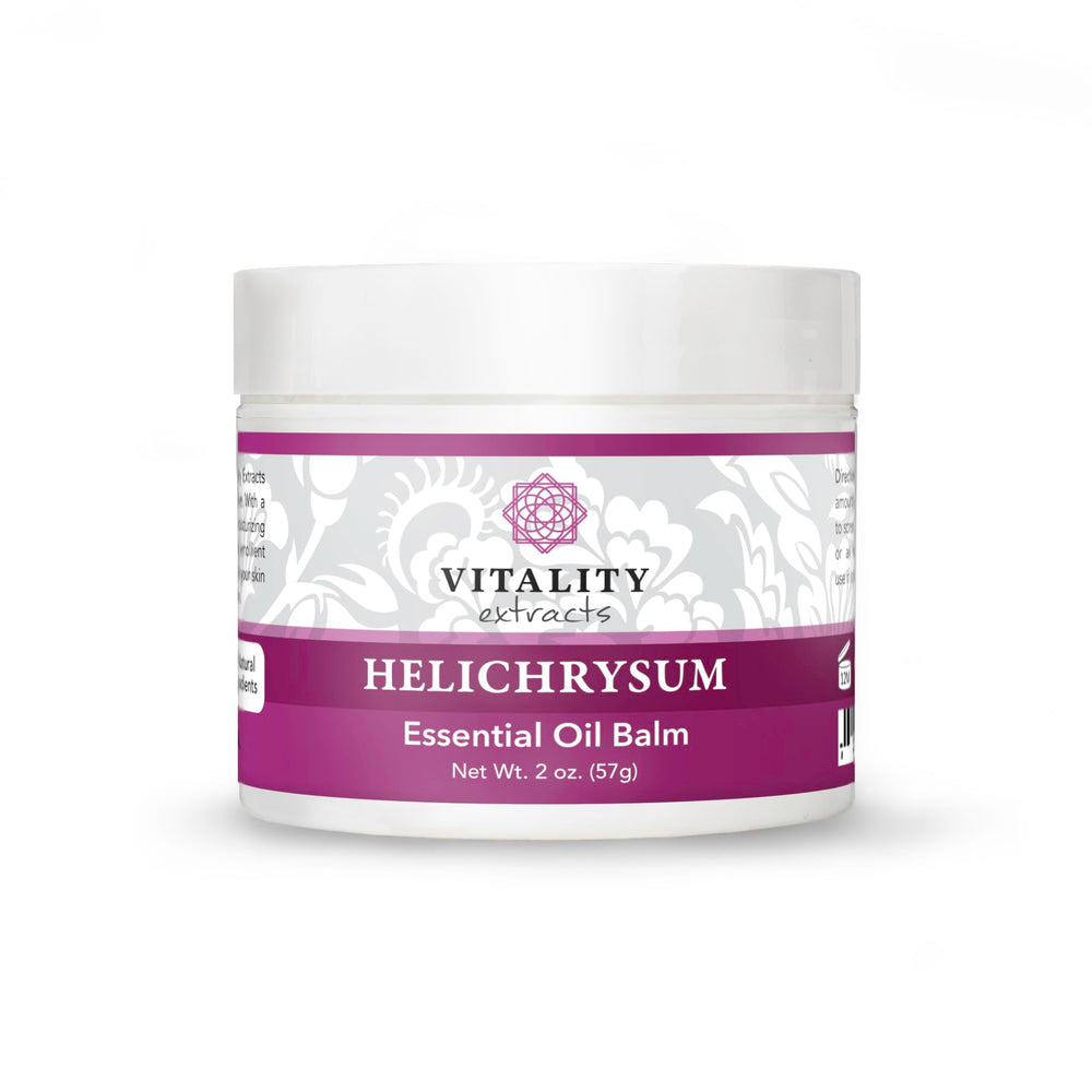 Bálsamo Vitality Extracts Helichrysum, envase de 2 onzas para uso diario