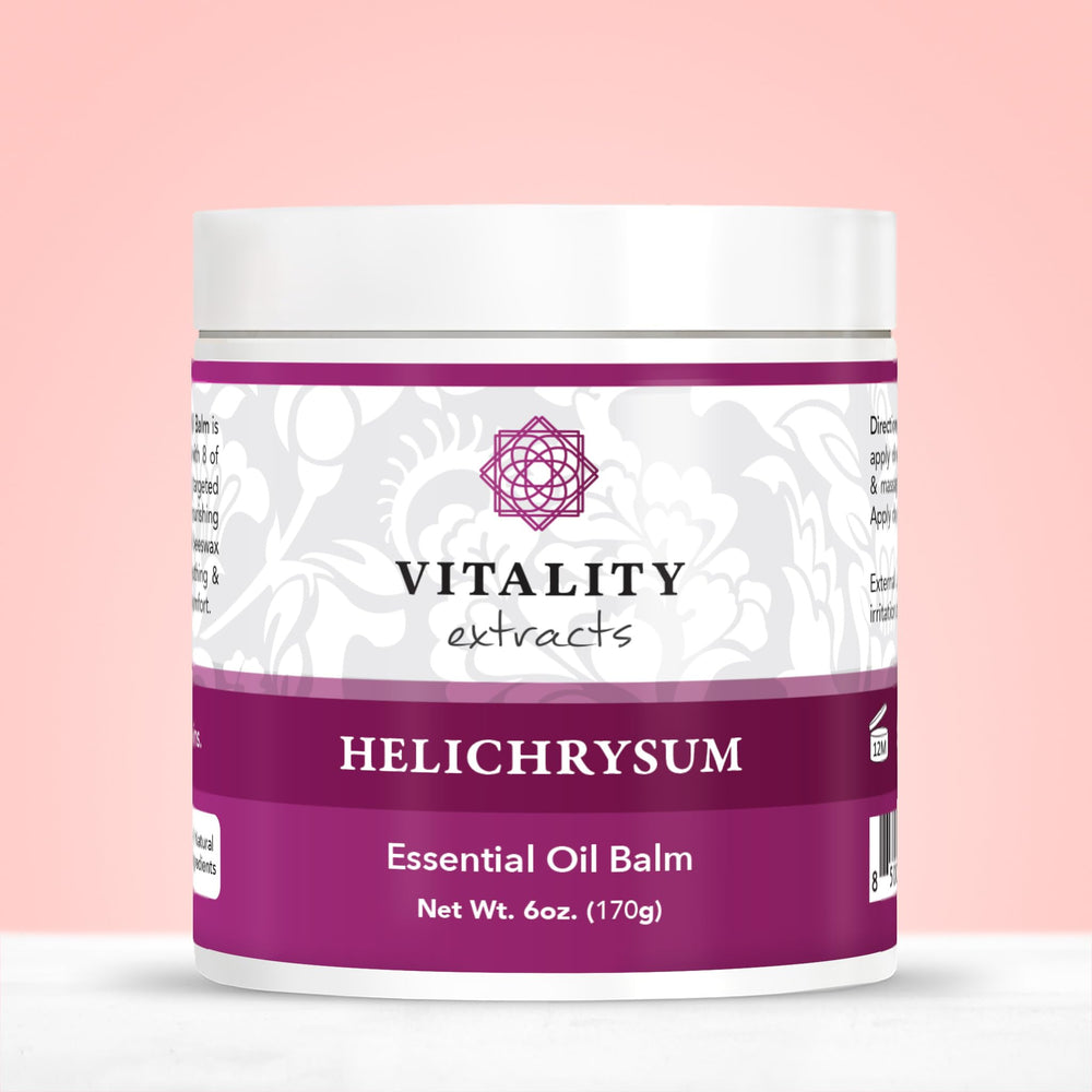 Bálsamo Helichrysum de Vitality Extracts, textura suave para aplicación diaria.