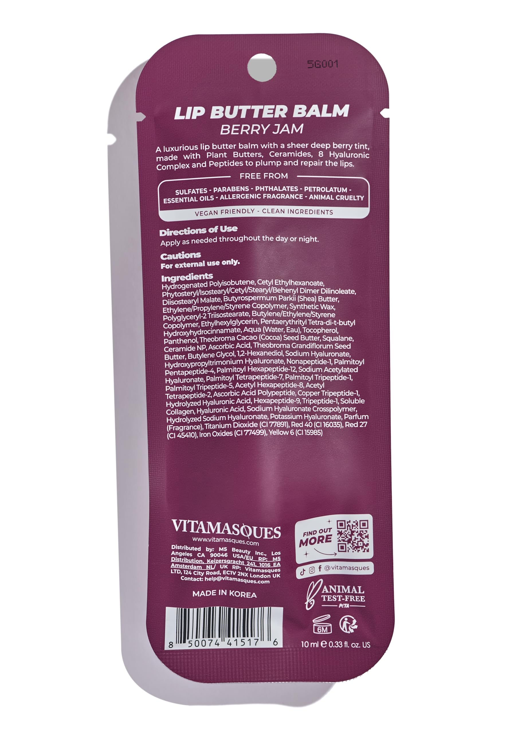 Vitamasques bálsamo labial acabado natural para labios hidratados