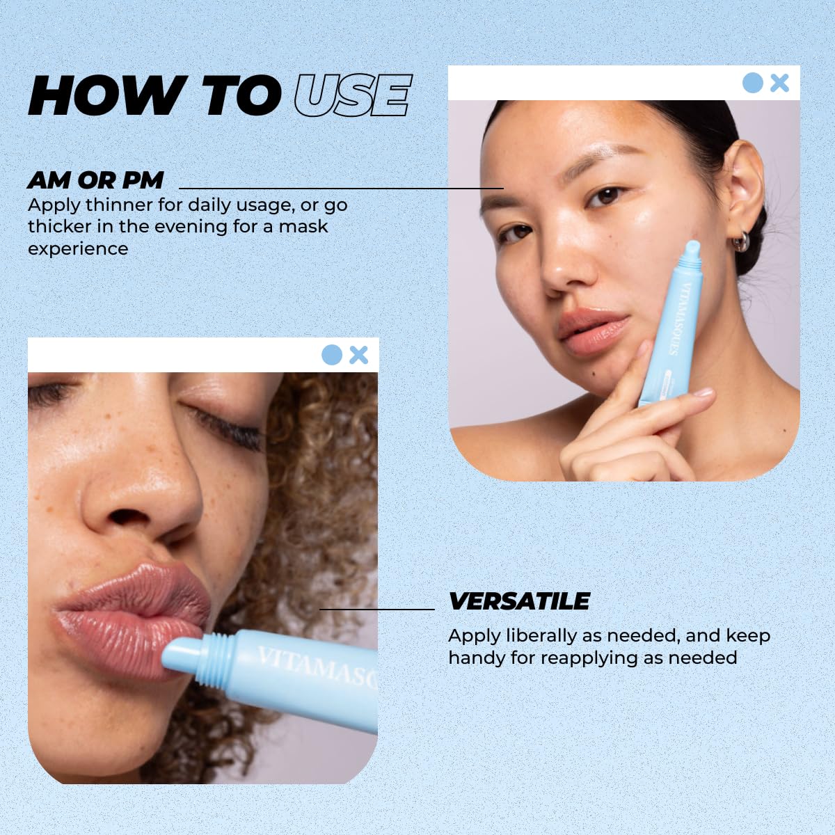 Vitamasques labios hidratación nocturna intensa con aceites naturales.