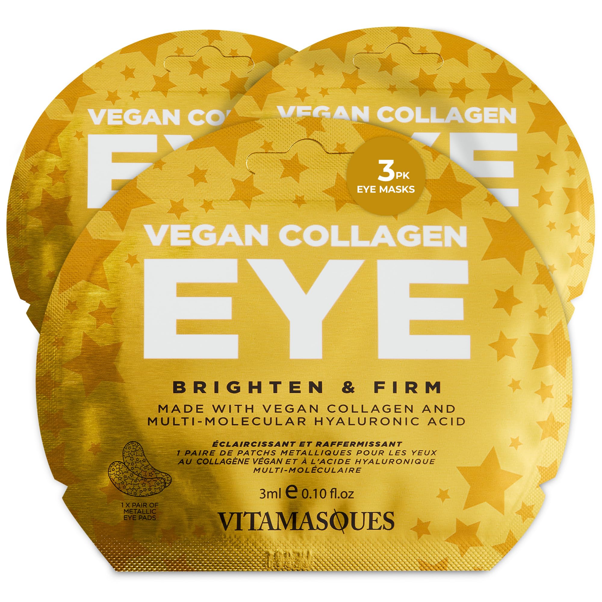 Vitamasques parche ojos Textura Gel para aplicación suave y cómodo contorno.
