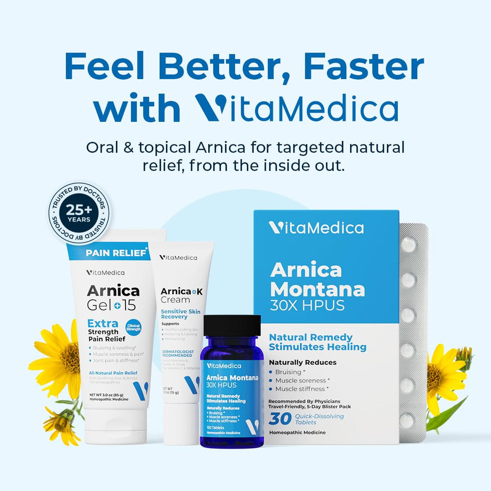 Envase compacto de VitaMedica 0,5 oz, práctico para viaje.