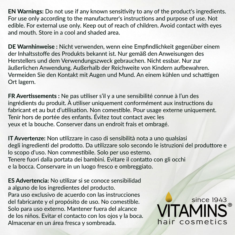 Cabello brillante tras uso del aceite de VITAMINS hair cosmetics