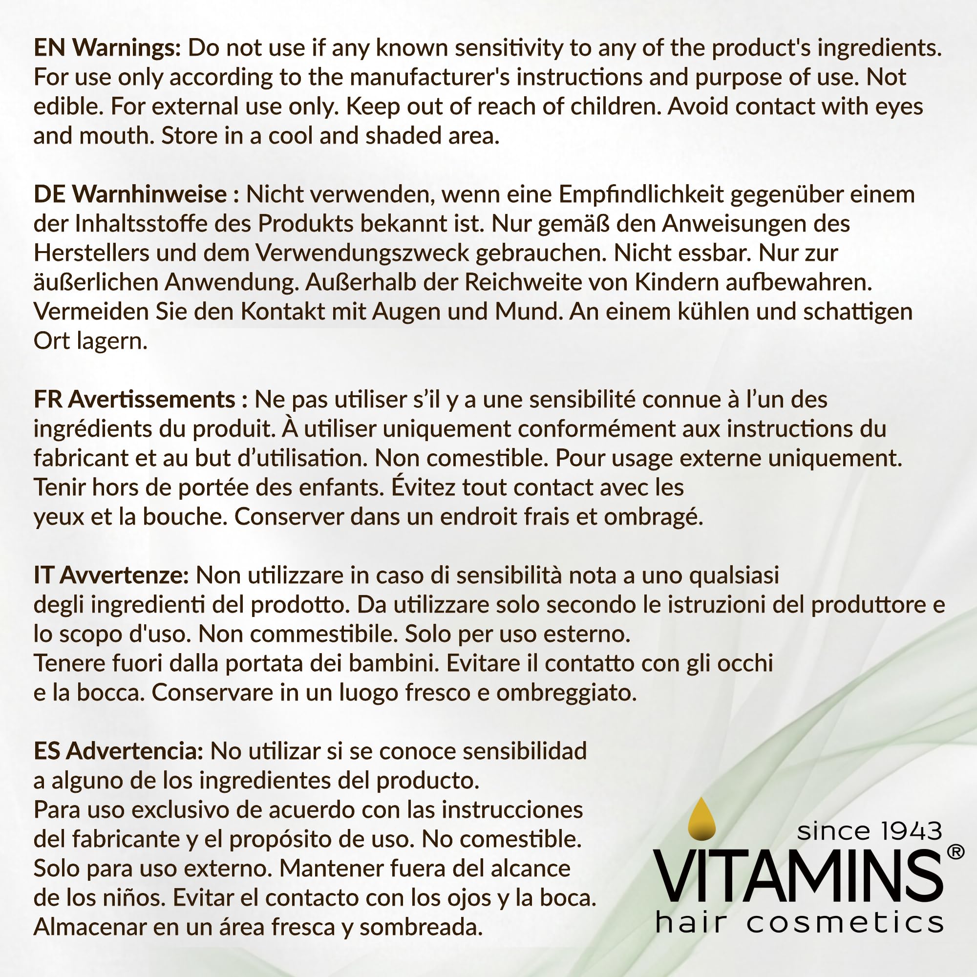 Cuidado diario de VITAMINS para cabello dañado y seco.