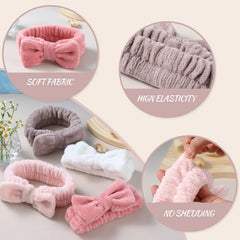 Diadema VITEVER spa lazo rosa claro, perfecta para yoga y spa en casa